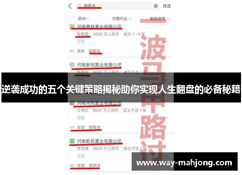 逆袭成功的五个关键策略揭秘助你实现人生翻盘的必备秘籍